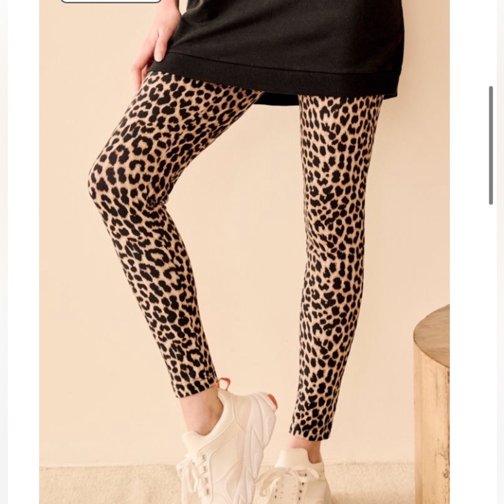 J. Crew Black and Tan Leopard Print Leggings